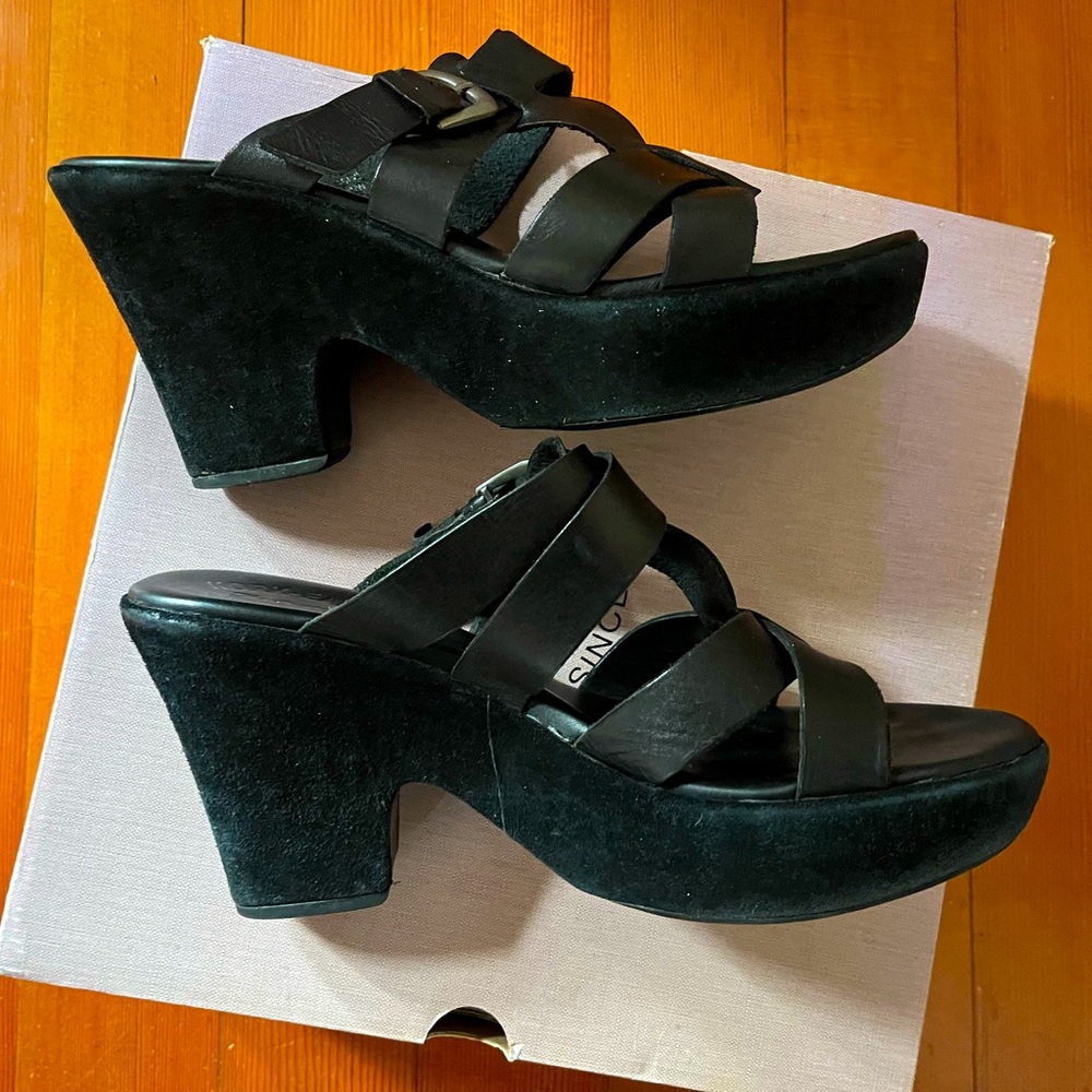 Kork-Ease black platform heeled shoes Beatrice style women’s sz 10 US - 42 Euro